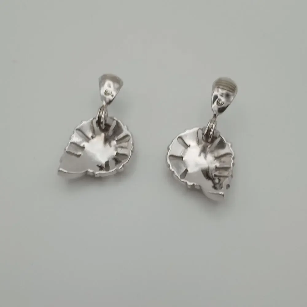 Vintage Monet Clip On Earrings Silver Tone Tear Drop Patent Pending
